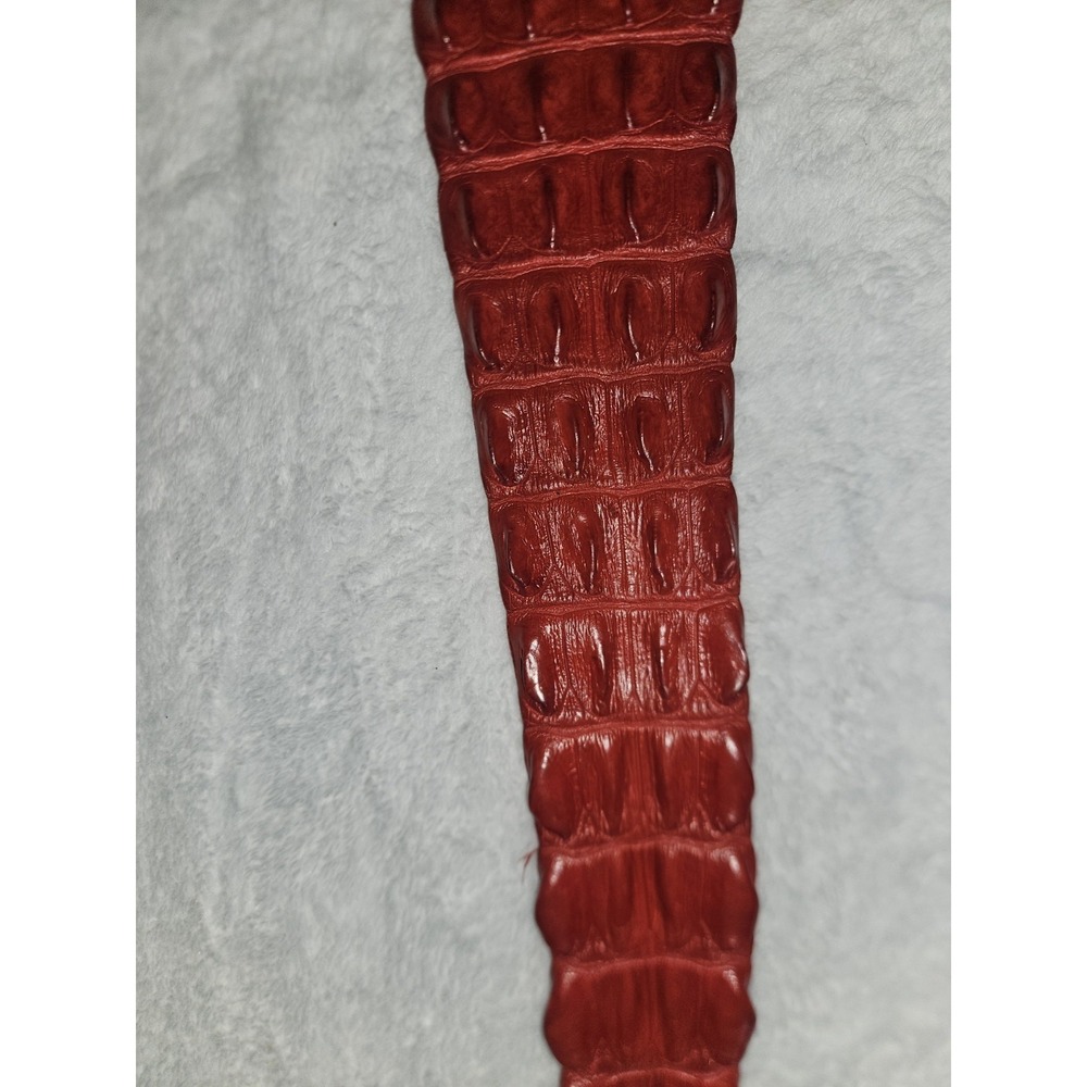 Vintage Caiman Hornback Belt Exotic Western Leather Taxidermy Red Alligatoridae - Picture 7 of 16